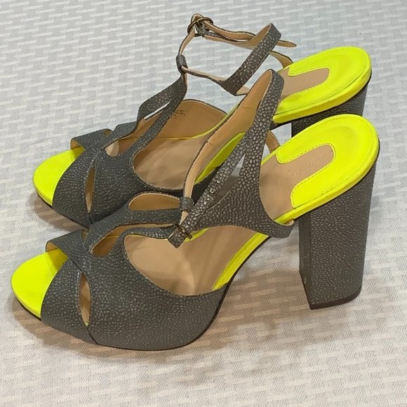 Neon & Dark Grey Dadallina Sandals, Women size 11 - Picture 2 of 6